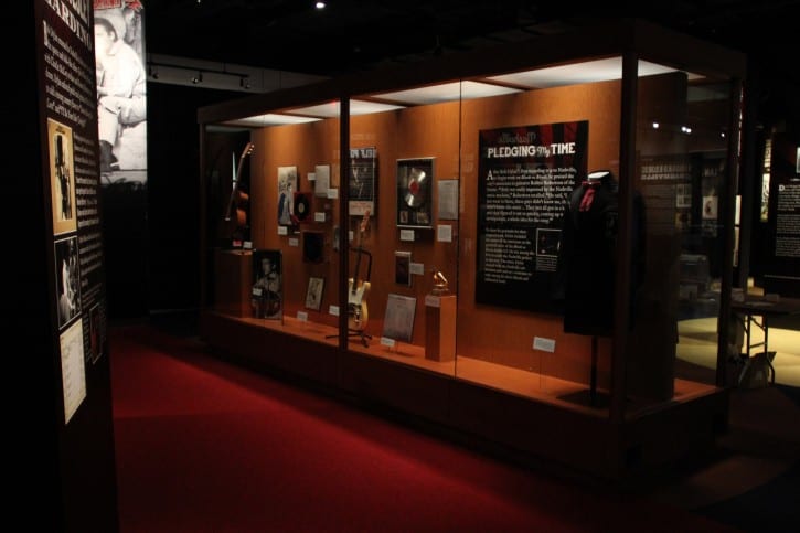 The Dylan, Cash, and the Nashville Cats: a New Music City exhibition in the Museum Galleries at the Country Music Hall of Fame and Museum. Photo by Rick Diamond/Getty Images, courtesy of the Country Music Hall of Fame and Museum. 