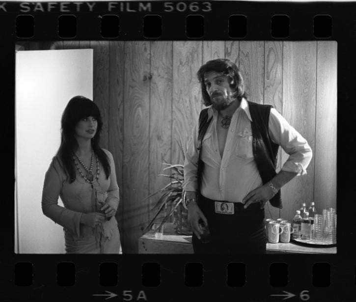 Waylon and Jessi backstage Circle Theater, San Jose, CA, May, 1976. Photo by Leonard Kamsler, courtesy of the Country Music Hall of Fame and Museum