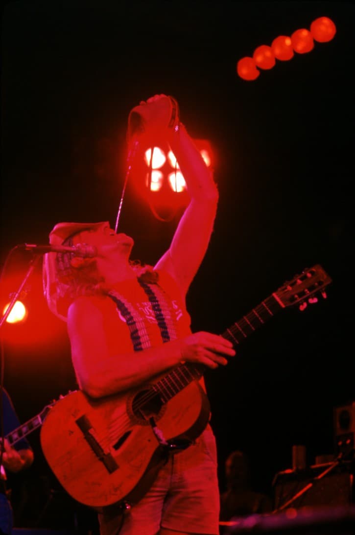 Willie Nelson at the Willie Nelson Fourth held as part of “The Texxas World Music Festival” at the Cotton Bowl, Dallas, TX, July 2, 1978. Photo by Leonard Kamsler, courtesy of the Country Music Hall of Fame and Museum