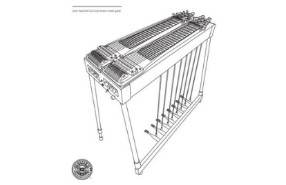 Steel guitar coloring page