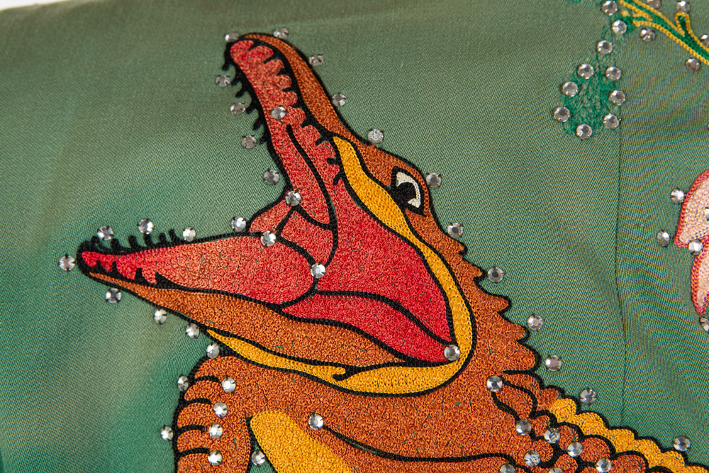 Detail of Jimmy Newman's Nudie Suit - Orange alligator