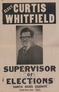 Makeready (test print) of a campaign poster for Curtis Whitfield, 1976.