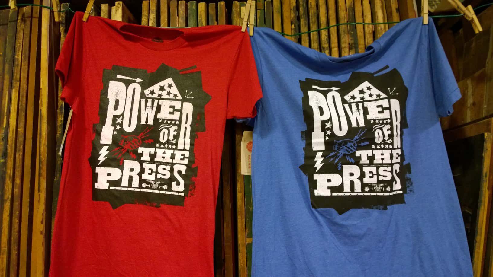 power of the press t-shirts