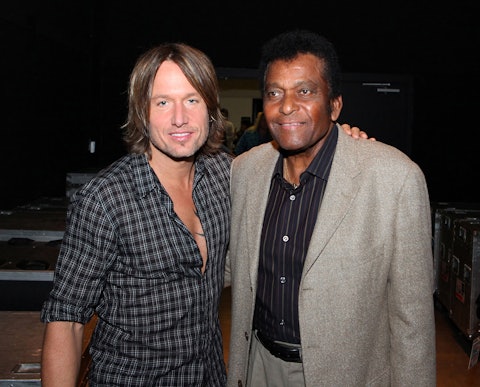 Keith Urban and Charley Pride at the 2010 All for the Hall benefit concert. Photo by Donn Jones.