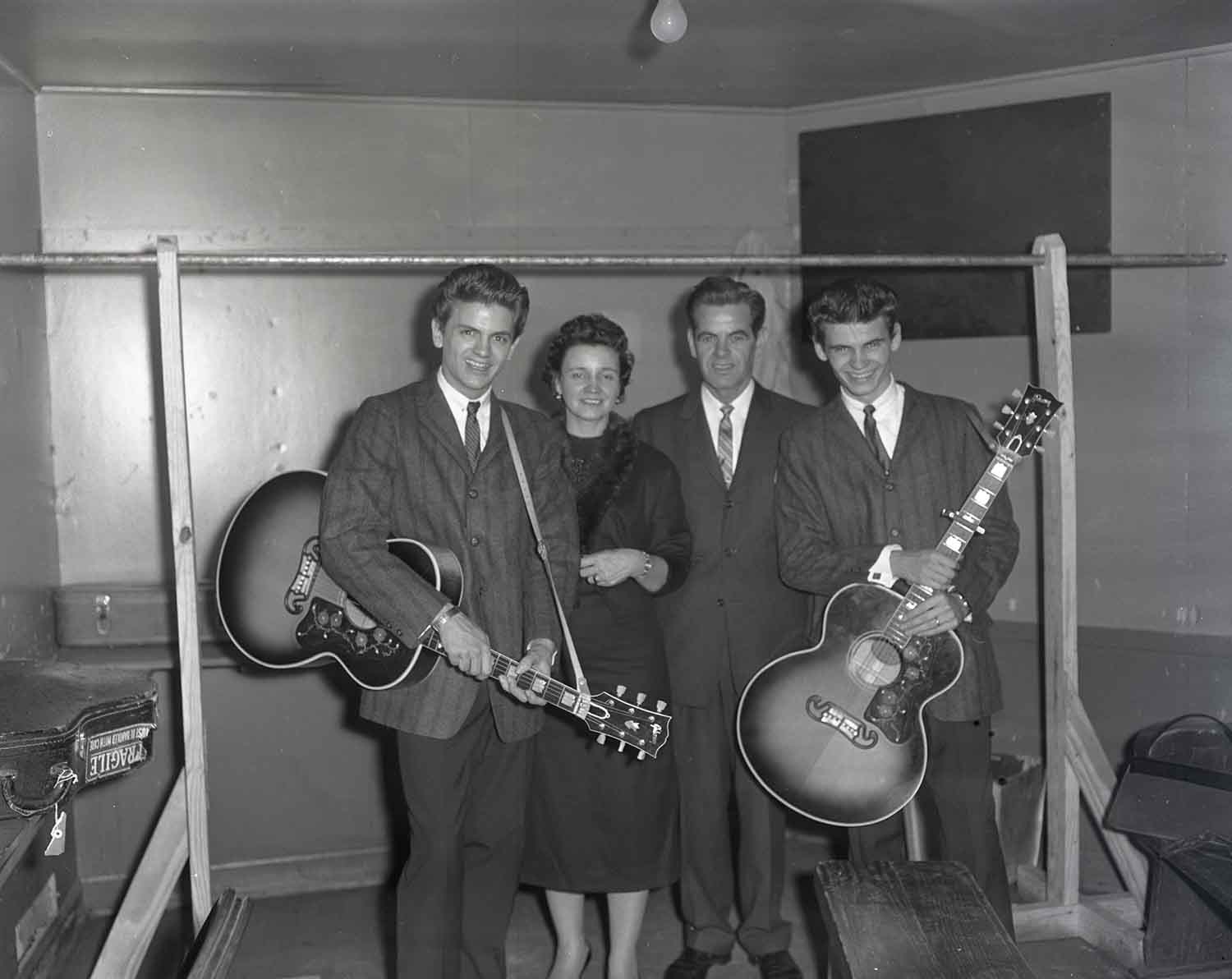 All grown up with their parents, late 1950s. From left: Phil, Margaret, Ike, and Don. Photo by Elmer Williams.
