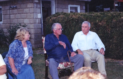 Dixie Hall, Johnny Cash, and Tom T. Hall, at the Carter Family Fold in Hiltons, Virginia, early 2000s.