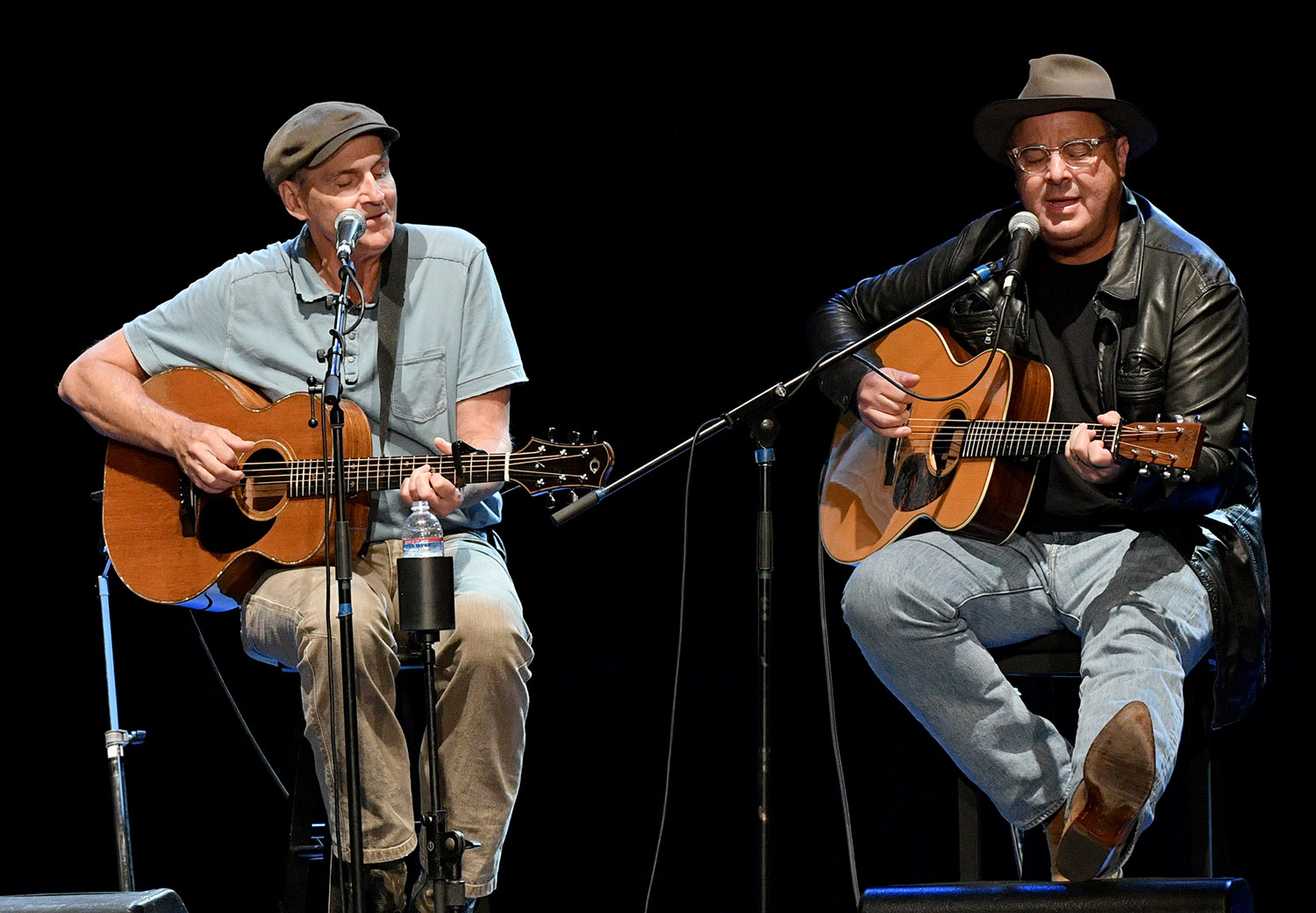 Caption: Vince Gill long has supported the Country Music Hall of Fame and Museum with his All for the Hall initiative. Here, he is performing with James Taylor at the All for the Hall Los Angeles benefit concert in 2016. Photo by Mike Windle.