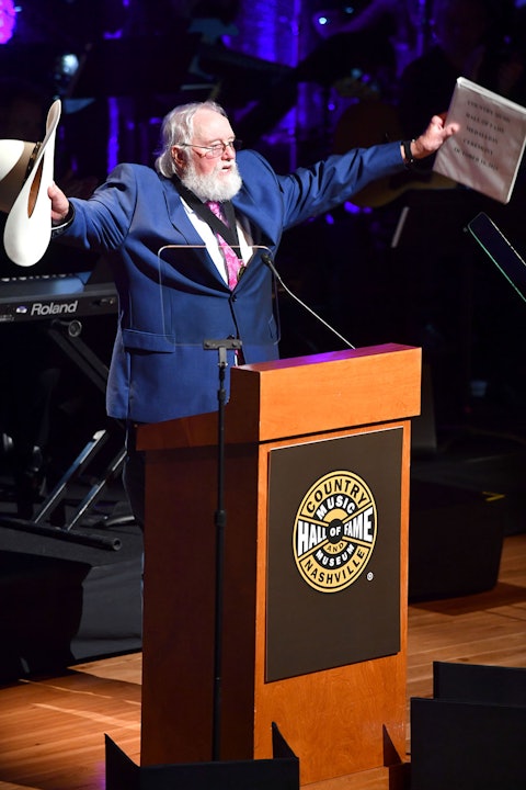 Charlie Daniels accepts his induction into the Country Music Hall of Fame during the 2016 Medallion Ceremony in the CMA Theater at the Country Music Hall of Fame and Museum. Photo by Jason Davis.