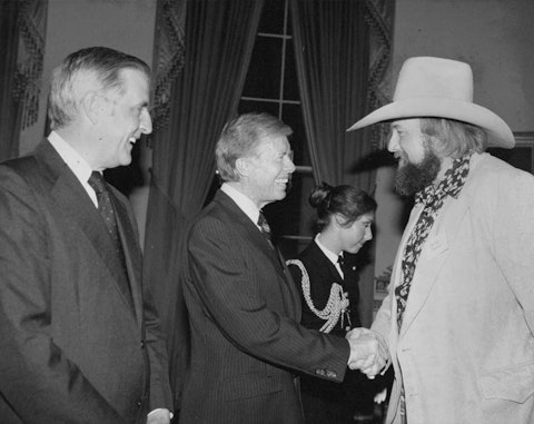 President Jimmy Carter and Vice President Walter Mondale welcome Charlie Daniels to the White House, Washington, D.C., 1978. Carter used Daniels’s song “The South’s Gonna Do It Again” during his 1976 presidential campaign, and Daniels performed at one of the president’s inaugural balls in 1977.