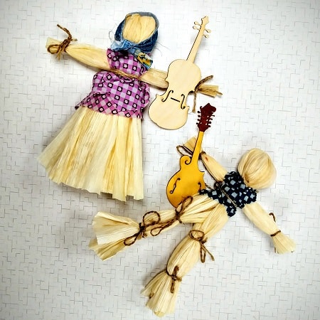 Corn Husk Dolls with Instruments