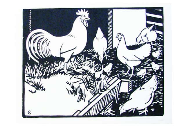 Hatch Show Print Haley Gallery Barnyard Chicken