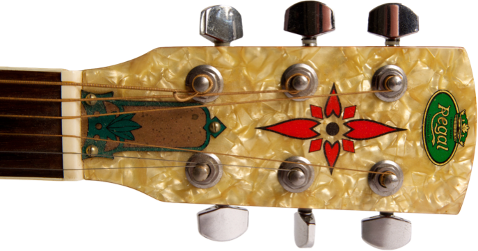 Headstock of Johnny Cash's guitar.