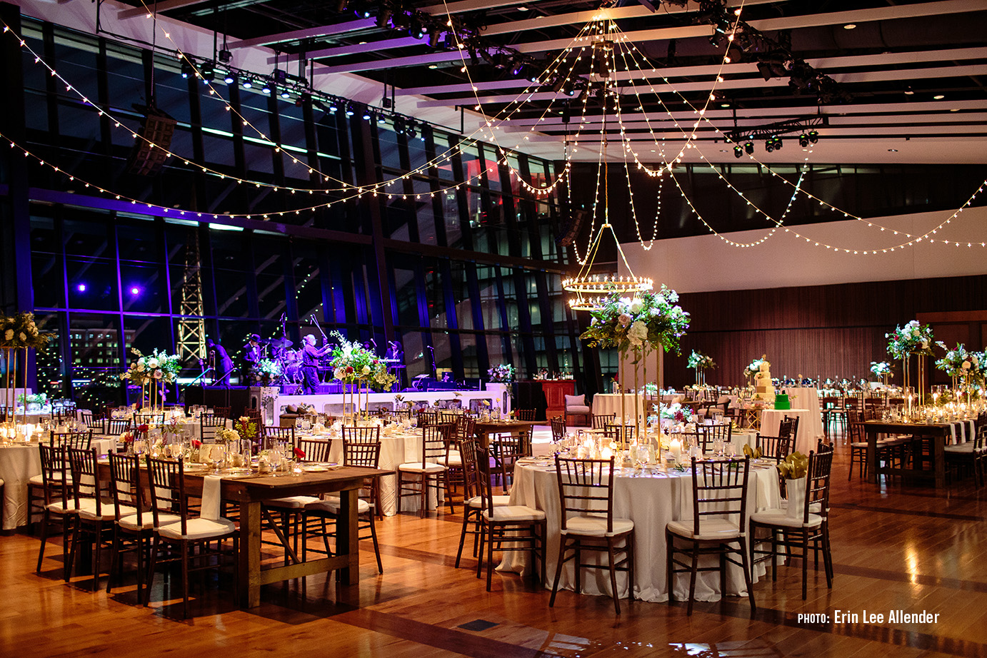 Event Hall decorated for an event. Downtown Nashville event spaces..
