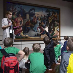 Scouts observing art
