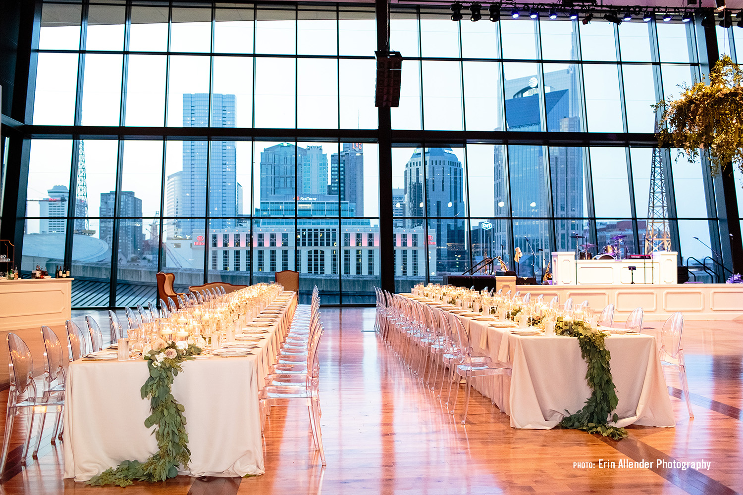 View from the Event Hall of downtown Nashville - a unique Nashville wedding venue exclusive view.