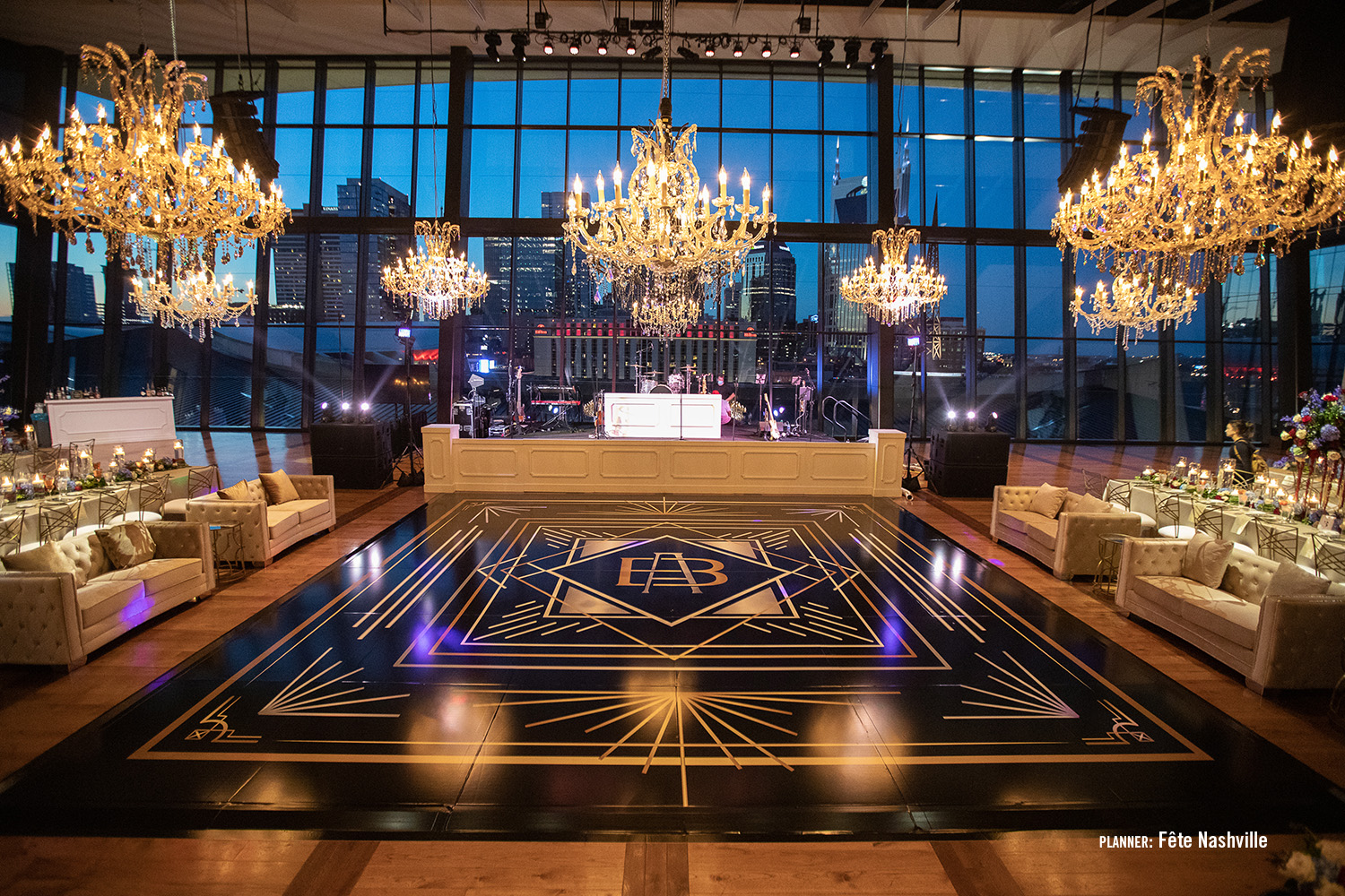 Stunning view of downtown Nashville Wedding Venue overlooking downtown