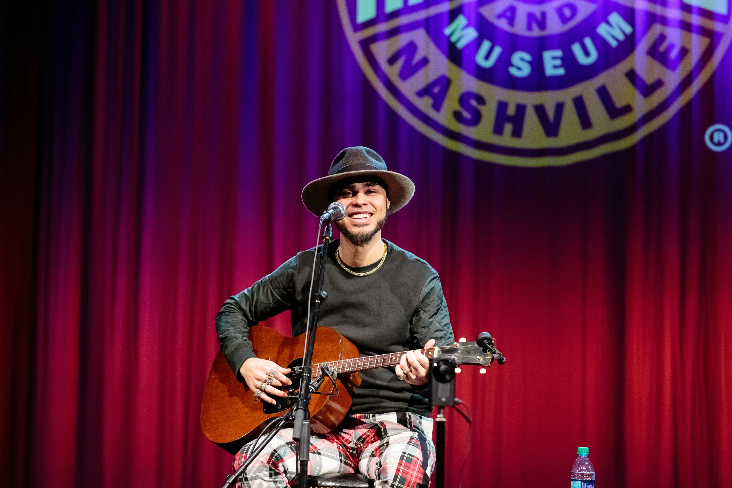 Shy Carter, singer-songwriter performs on stage in the Ford Theater