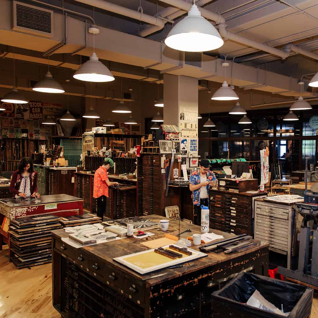 Print Shop with Employees working
