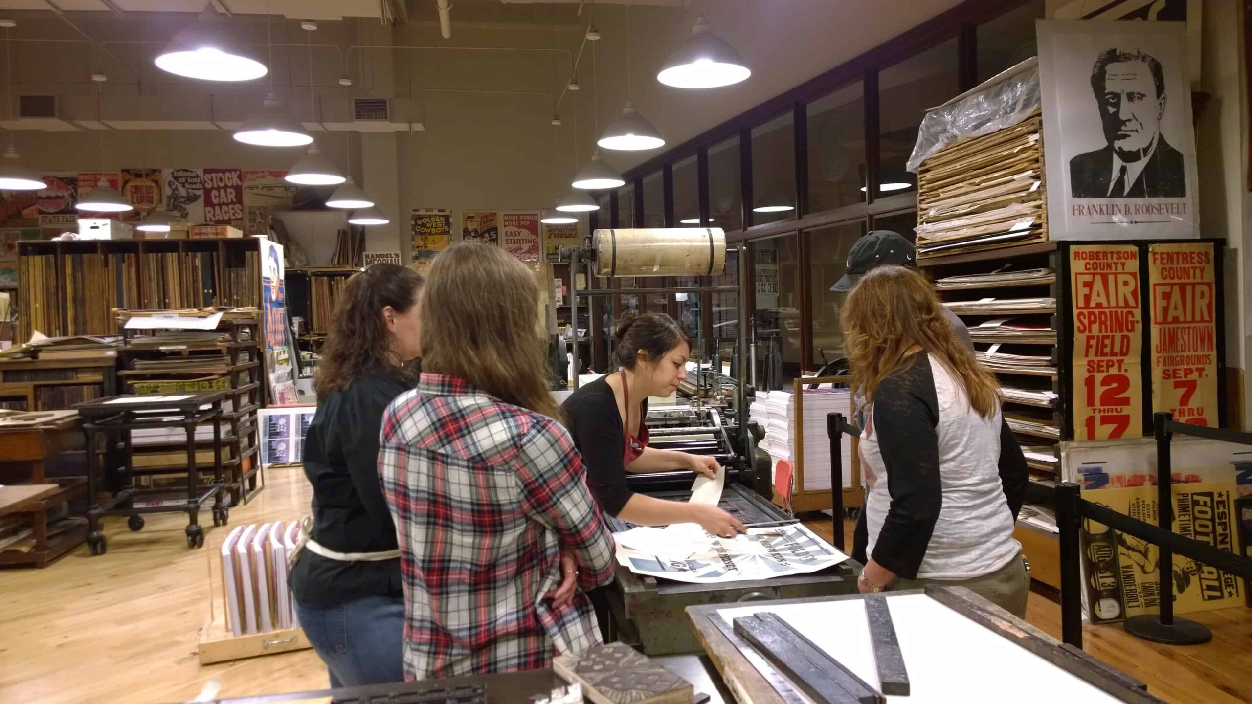 A group of interns working