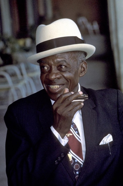 DeFord Bailey Smiling with harmonica