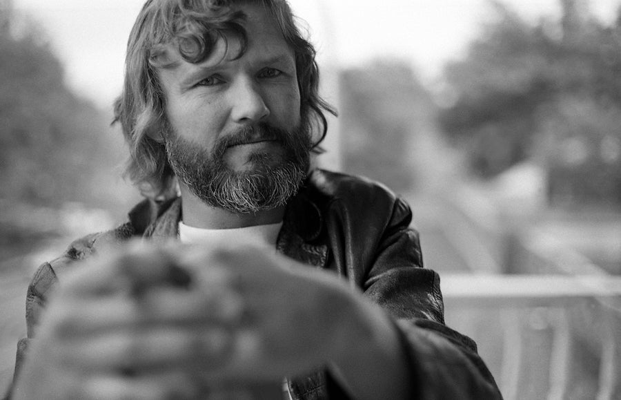Black and white photo of a Kris Kristofferson by Rubenstein